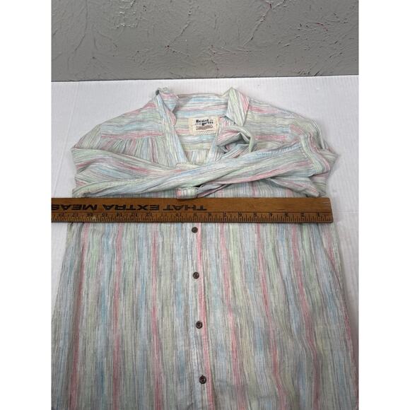 Holding Horses Anthropologie Womens Danova Rainbow Stripe Button Down Size US 0 - Picture 5 of 5